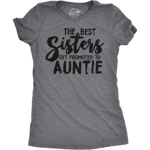 Crazy Dog Womens Best Sisters Get Promoted to Auntie Funny Gift for Cool Aunt(Dark Heather Grey)