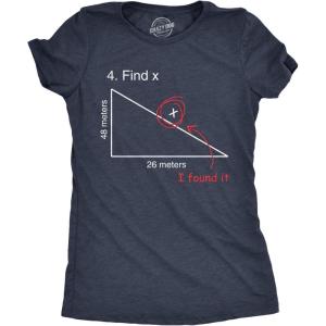 Find X T Shirt Funny Sarcastic Nerdy Math Test Teacher Tee for Women(Navy)
