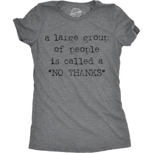 Funny Badass Womens T Shirts Cool Sarcastic Graphic Tees for Ladies with Sass(Dark Heather Grey – No Thanks)