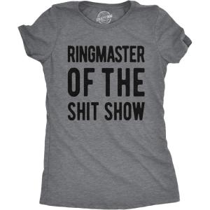 Funny Badass Womens T Shirts Cool Sarcastic Graphic Tees for Ladies with Sass(Dark Heather Grey – Ringmaster)