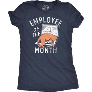 Funny Badass Womens T Shirts Cool Sarcastic Graphic Tees for Ladies with Sass(Heather Navy – Employee of the Month)