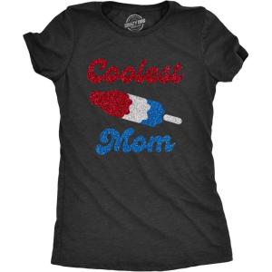 Funny Mom Shirts for Women with Cute Food Coffee and Drinking Jokes Funny tees for Mothers Day(Heather Black – Coolest Mom)