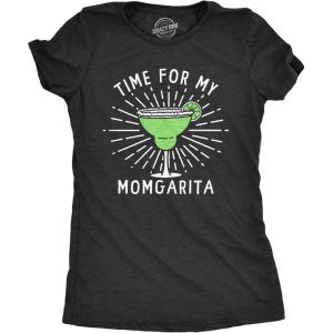 Funny Mom Shirts for Women with Cute Food Coffee and Drinking Jokes Funny tees for Mothers Day(Heather Black – Momgarita)
