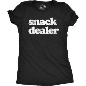 Funny Mom Shirts for Women with Cute Food Coffee and Drinking Jokes Funny tees for Mothers Day(Heather Black – Snack Dealer)