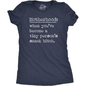 Funny Mom Shirts for Women with Cute Food Coffee and Drinking Jokes Funny tees for Mothers Day(Heather Navy – Motherhood)