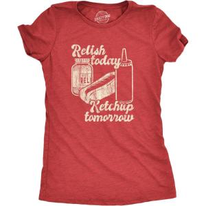 Funny Mom Shirts for Women with Cute Food Coffee and Drinking Jokes Funny tees for Mothers Day(Heather Red – Relish Today)