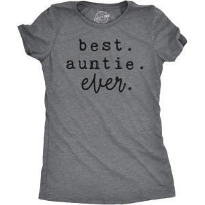 Womens Best Auntie Ever T Shirt Cute for Sister Funny Novelty Tee(Dark Heather Grey)