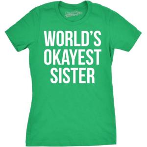 Womens Funny T Shirts Sister Squad Family Graphic Tee for Ladies(Green)