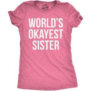 Womens Funny T Shirts Sister Squad Family Graphic Tee for Ladies(Heather Pink)