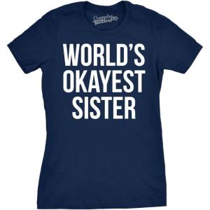 Womens Funny T Shirts Sister Squad Family Graphic Tee for Ladies(Navy)