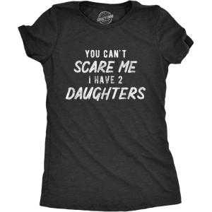 Womens Grammy Like Mom But No Rules T Shirt Funny Grandmother Tee(Heather Black – Two Daughters)