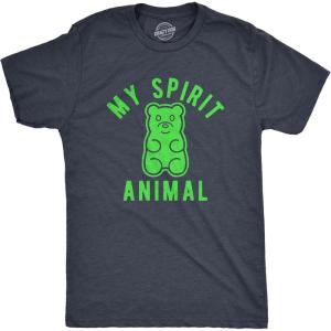 Womens Gummy Bear My Spirit Animal T Shirt Funny Candy Lover Graphic Novelty Tee(Heather Navy)