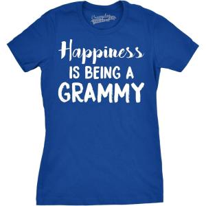 Womens Happiness is Being a Grammy Funny T Shirt Gift Grandmother for Grandma(Heather Royal)