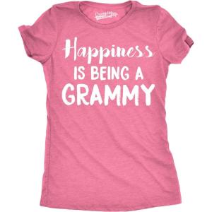 Womens Happiness is Being a Grammy Funny T Shirt Gift Grandmother for Grandma(Pink)