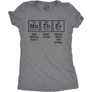 Womens Mother Periodic Table T Shirt Funny Novelty Graphic Mothers Day Tee Nerdy(Dark Heather Grey)