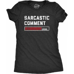 Womens Sarcastic Comment Loading T Shirt Funny Sarcasm Joke Graphic Novelty Tee for Girls(Heather Black)
