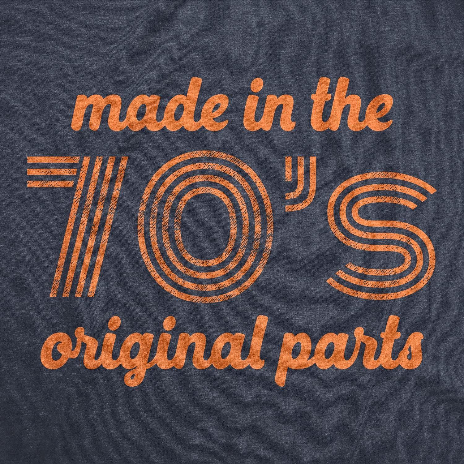 imageMens Made in The 70s Original Parts T Shirt Funny Age Birthday Decade Graphic TeeHeather Navy