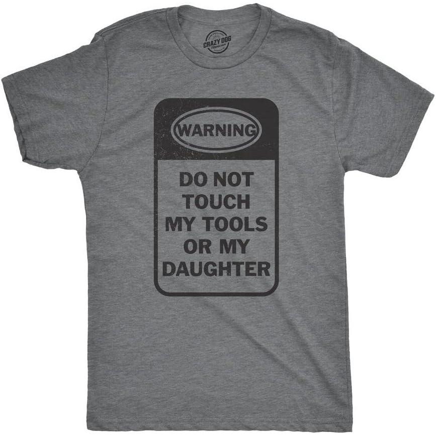 imageMens Do Not Touch My Tools Or My Daughter T Shirt Fathers Day Tee for GuysDark Heather Grey