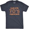 Mens Made in The 70s Original Parts T Shirt Funny Age Birthday Decade Graphic Tee(Heather Navy)