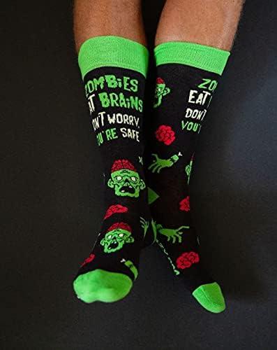 imageCrazy Dog TShirts Mens Halloween Socks Funny Spooky October Fall Footwear2pack Bundle Youth