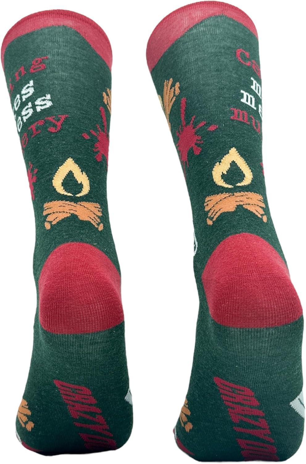 imageCrazy Dog TShirts Mens Halloween Socks Funny Spooky October Fall FootwearCamping Murdery