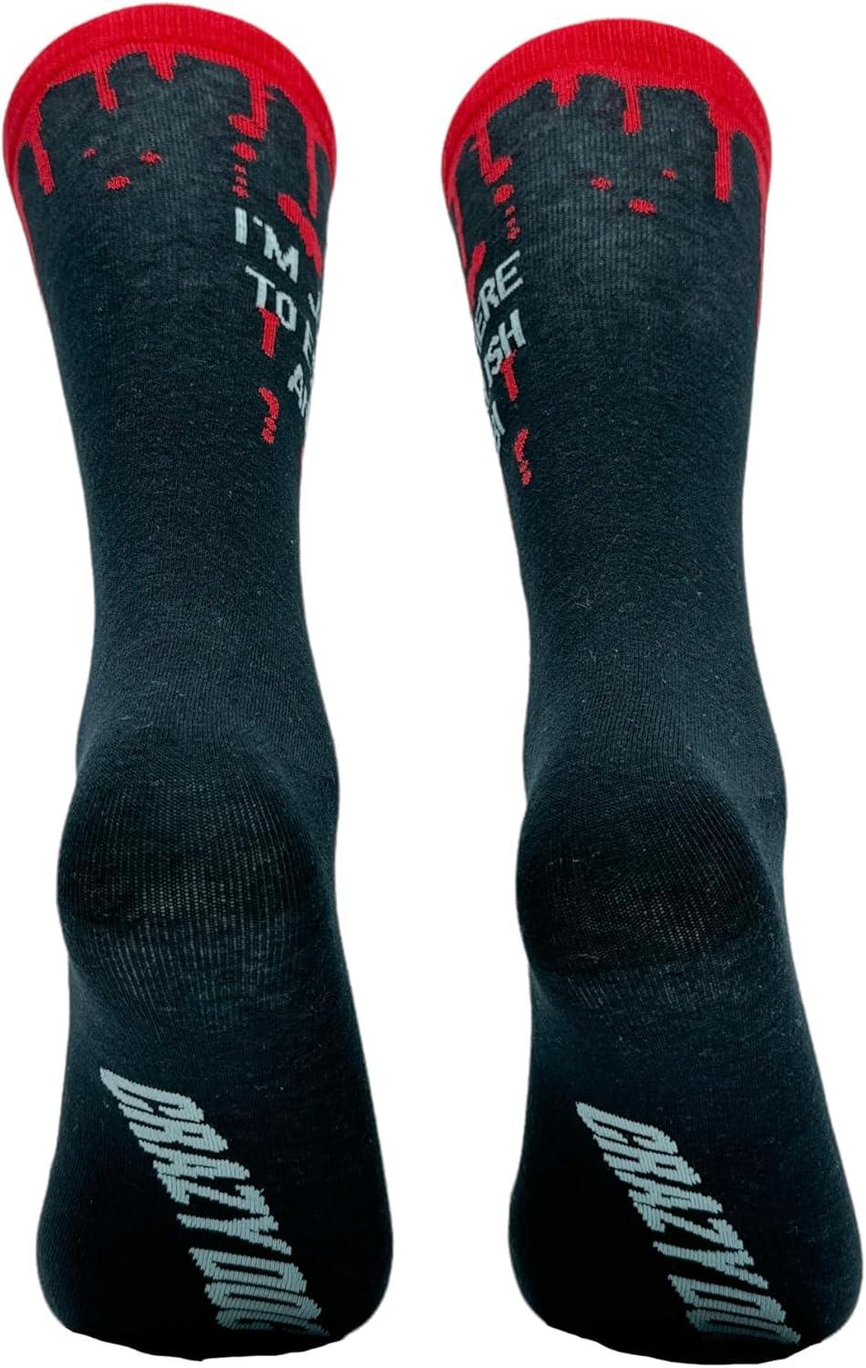 imageCrazy Dog TShirts Mens Halloween Socks Funny Spooky October Fall FootwearEstablish Alibi