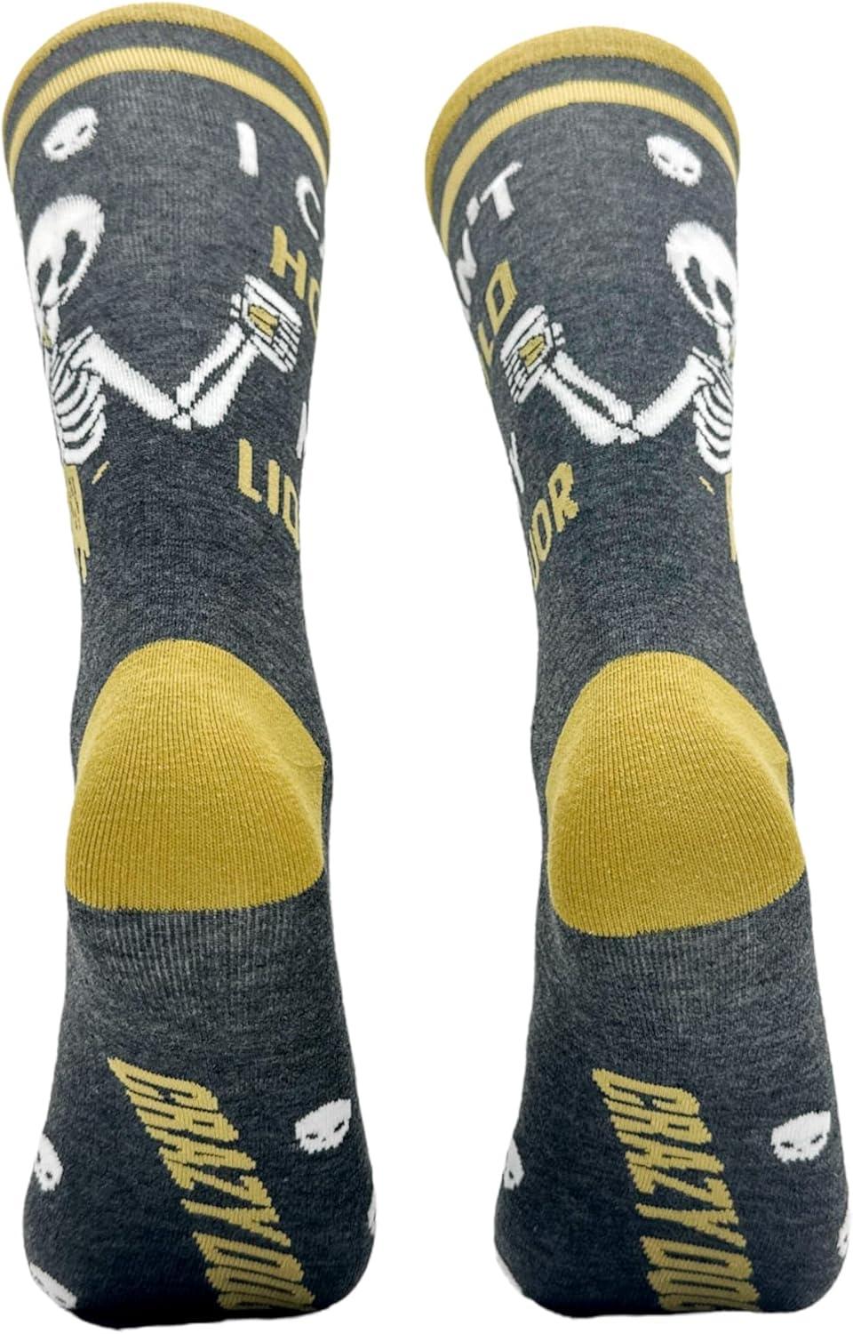 imageCrazy Dog TShirts Mens Halloween Socks Funny Spooky October Fall FootwearHold My Liquor