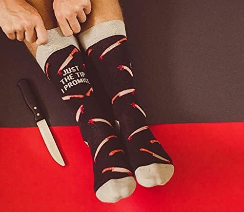 imageCrazy Dog TShirts Mens Halloween Socks Funny Spooky October Fall FootwearJust the Tip
