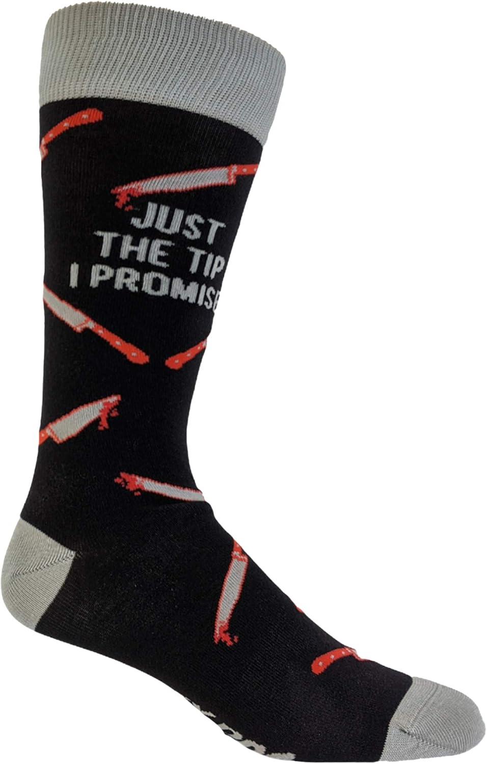 imageCrazy Dog TShirts Mens Halloween Socks Funny Spooky October Fall FootwearJust the Tip