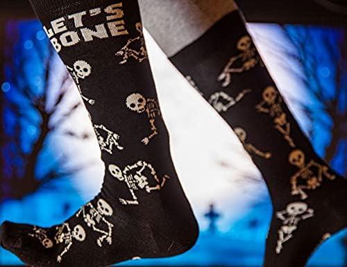 imageCrazy Dog TShirts Mens Halloween Socks Funny Spooky October Fall FootwearLets Bone