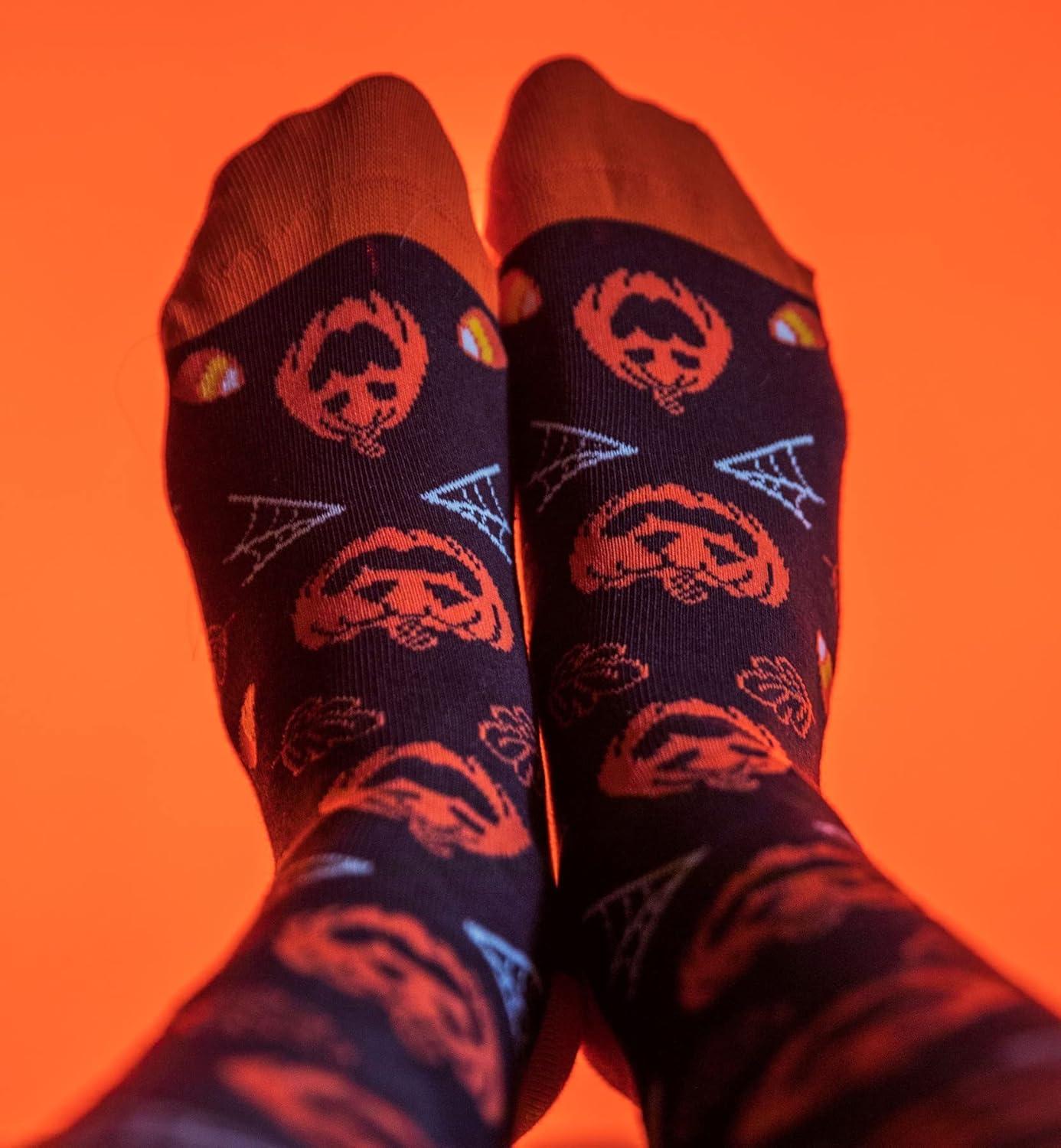 imageCrazy Dog TShirts Mens Halloween Socks Funny Spooky October Fall FootwearPumpkin Youth