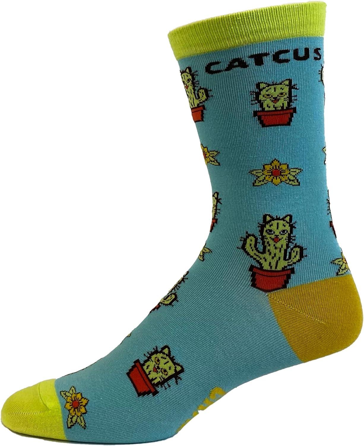 imageCrazy Dog TShirts Womens Catcus Socks Funny Pet Cat Kitty Animal Lover Cactus Desert Graphic Novelty Footwear