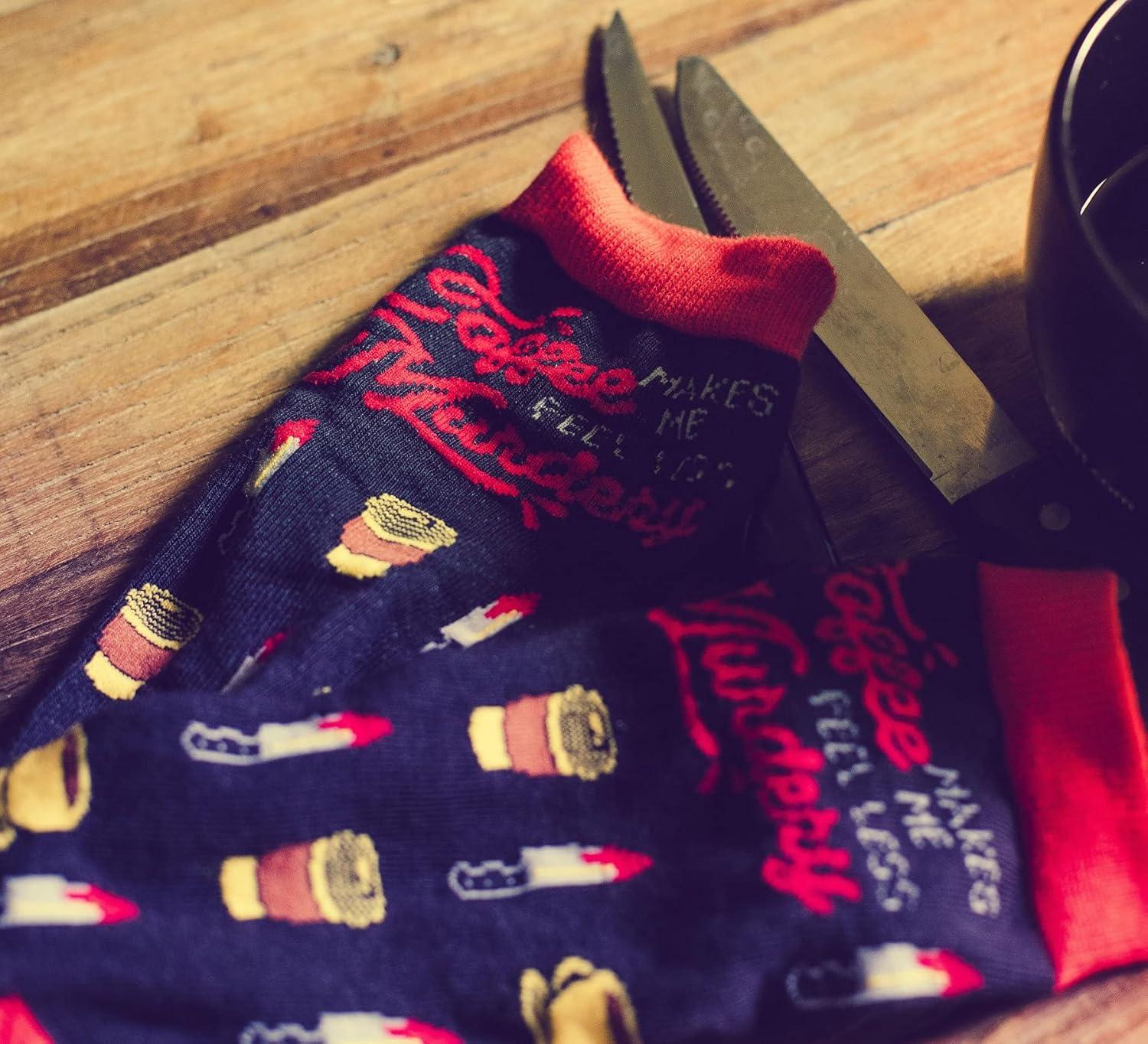 imageCrazy Dog TShirts Womens Coffee Makes Me Feel Less Murdery Socks Funny Novelty Morning Cup Stab Vintage Footwear