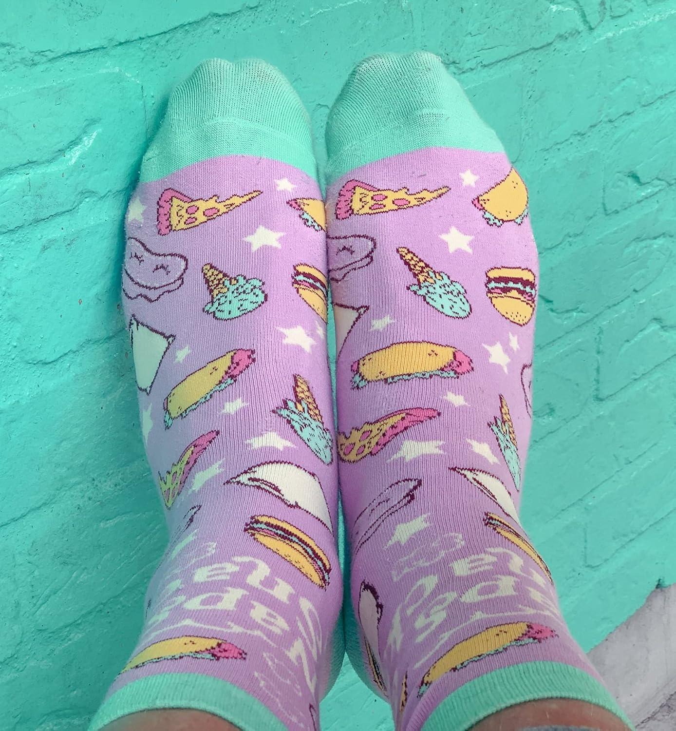 imageCrazy Dog TShirts Womens Naps and Snacks Socks Funny Tacos Pizza Sleep Lazy Graphic Novelty Footwear