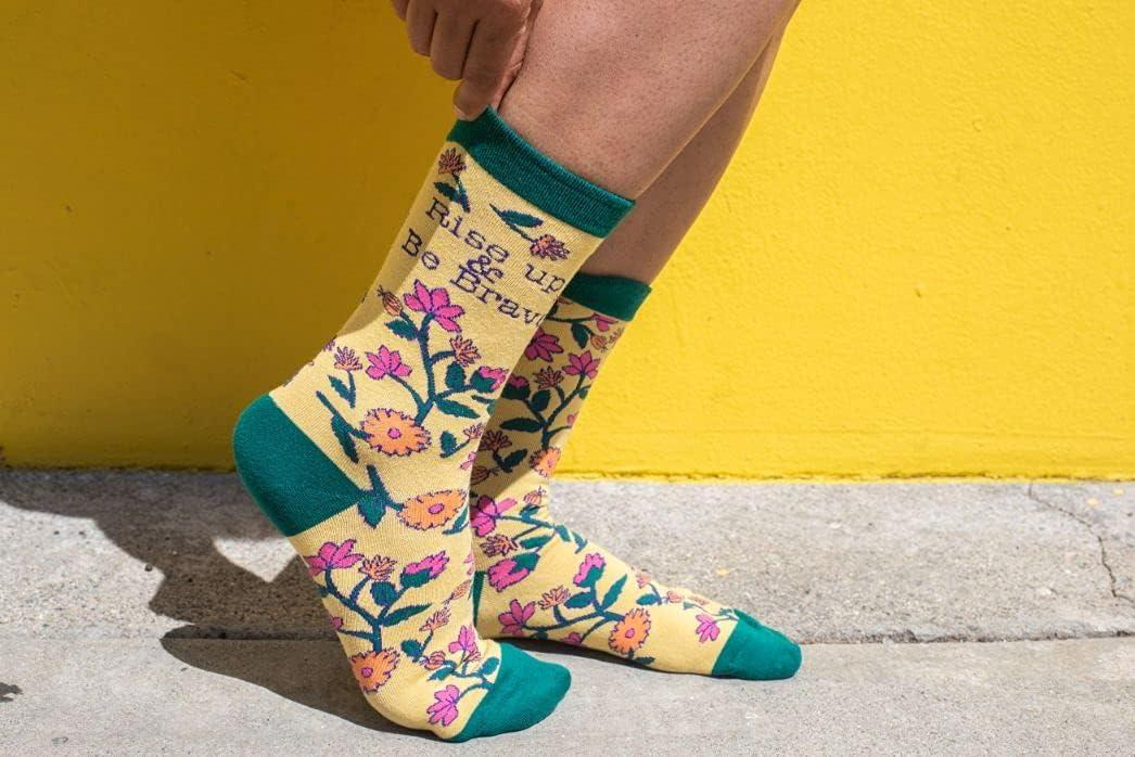 imageCrazy Dog TShirts Womens Rise Up and Be Brave Socks Funny Motivational Inspirational Graphic Footwear