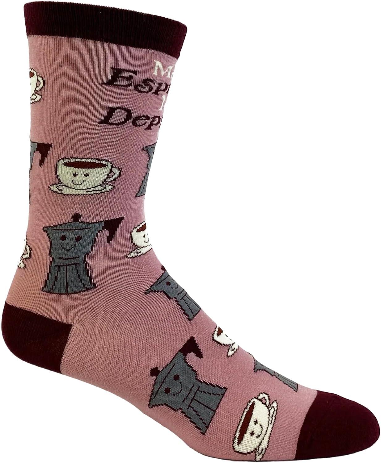 imageCrazy Dog TShirts Womens Sarcastic Socks Cute Socks with Funny Graphic Designs Novelty Socks for WomenEspresso Depresso