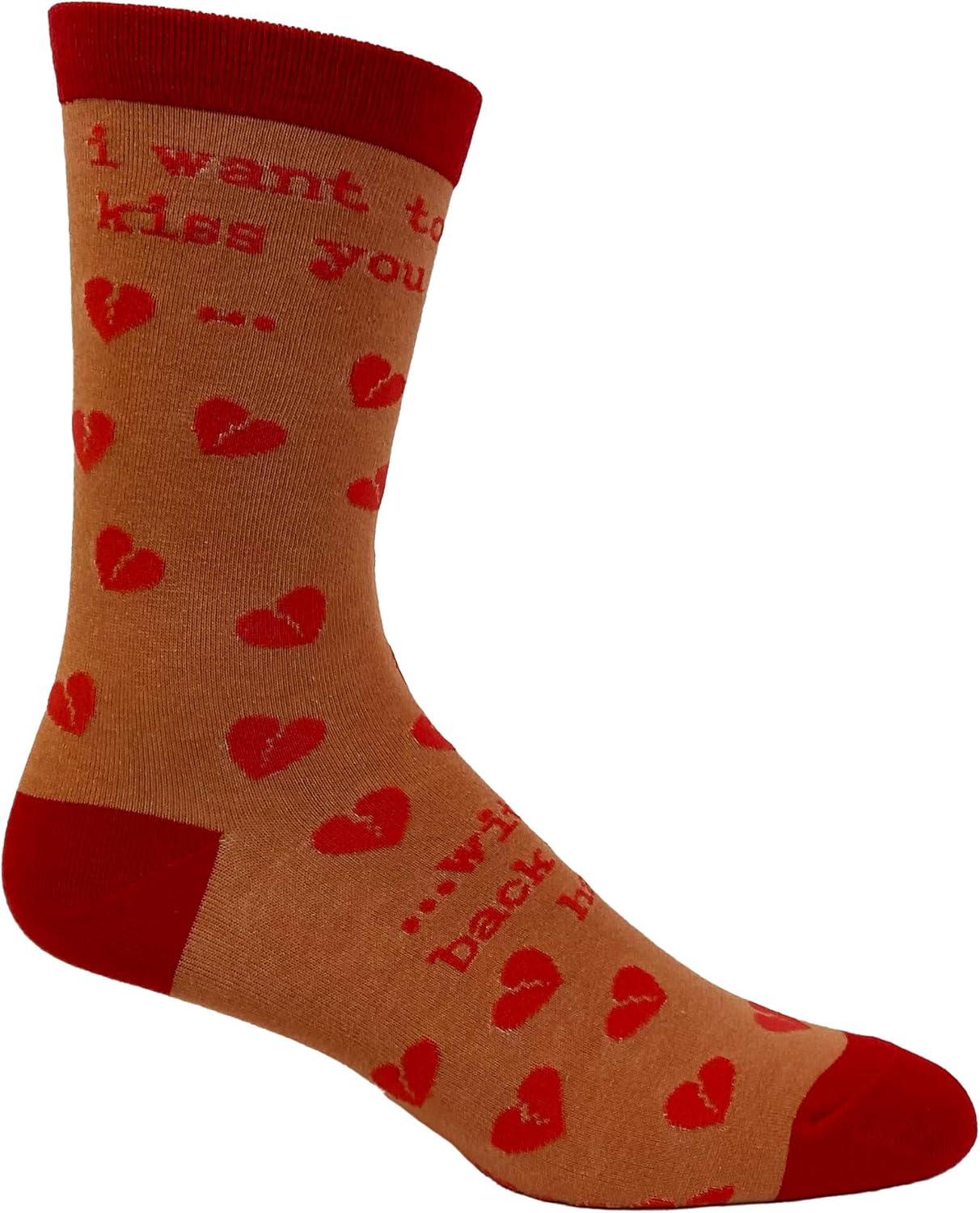 imageCrazy Dog TShirts Womens Sarcastic Socks Cute Socks with Funny Graphic Designs Novelty Socks for WomenKiss Backhand