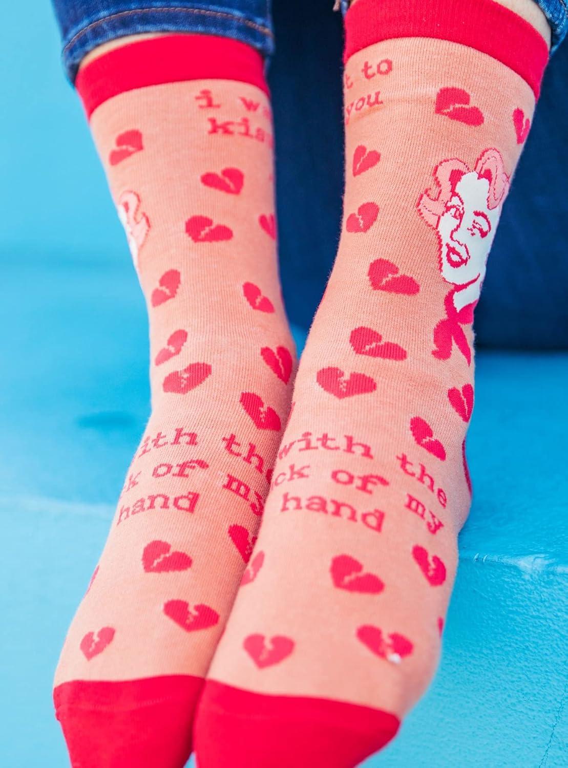 imageCrazy Dog TShirts Womens Sarcastic Socks Cute Socks with Funny Graphic Designs Novelty Socks for WomenKiss Backhand
