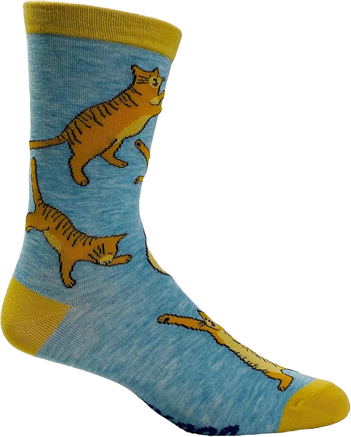 imageWomens Catnip Freakout Socks Funny Pet Kitty Cat Animal Lover Crazy Cat Lady Footwear