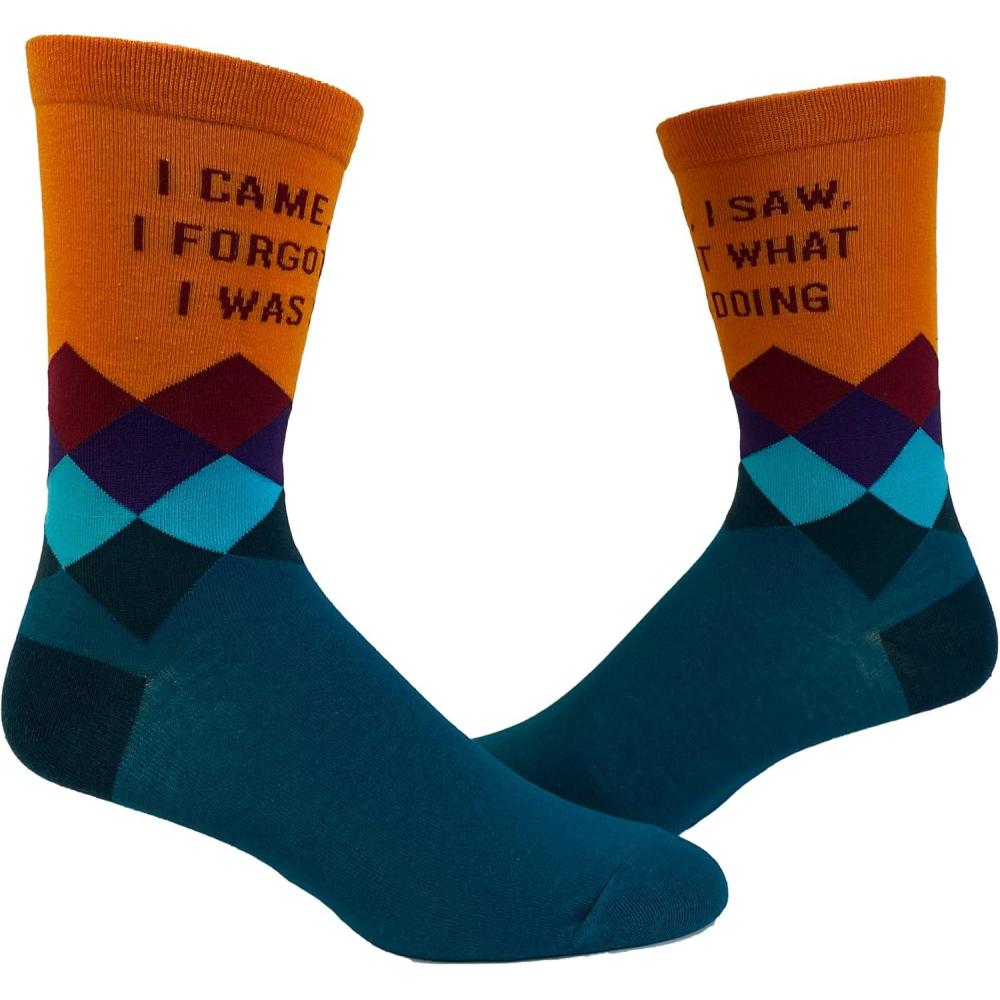 imageCrazy Dog TShirts Funny Introvert Crew Socks for Women  I Came I Saw I Forgot Quote Design  Colorful Cotton Blend Novelty Footwear  Sarcastic Gift Idea for Office Home or Everyday Humor