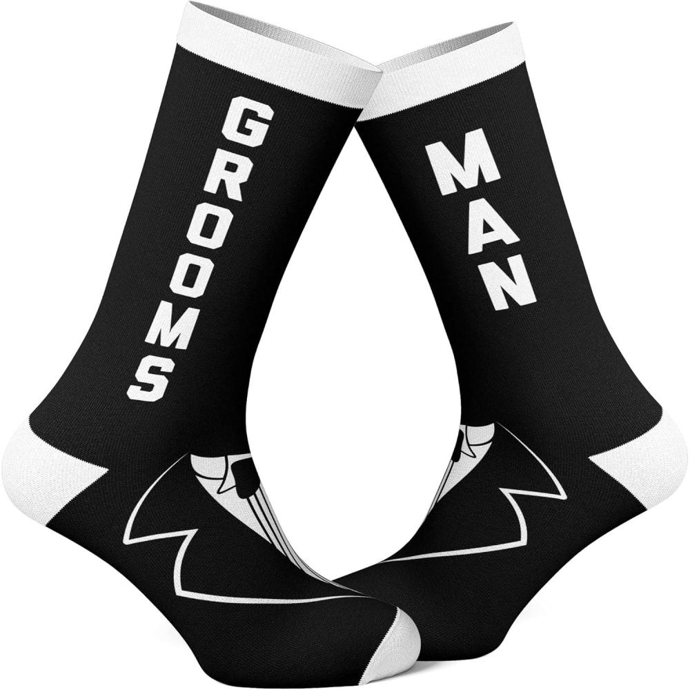 imageCrazy Dog TShirts Mens Grooms Man Socks Funny Wedding Groomsmen Tuxedo Footwear