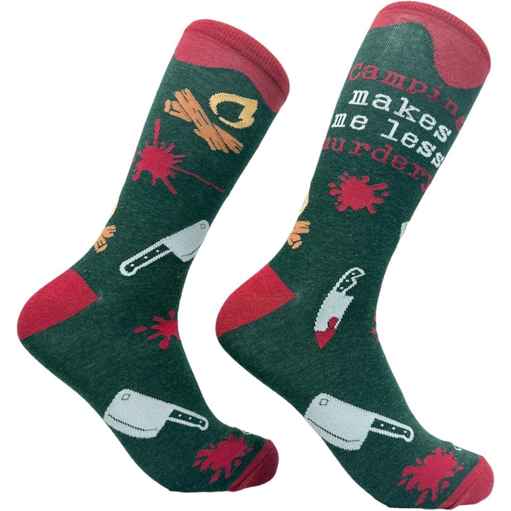 imageCrazy Dog TShirts Mens Halloween Socks Funny Spooky October Fall FootwearCamping Murdery