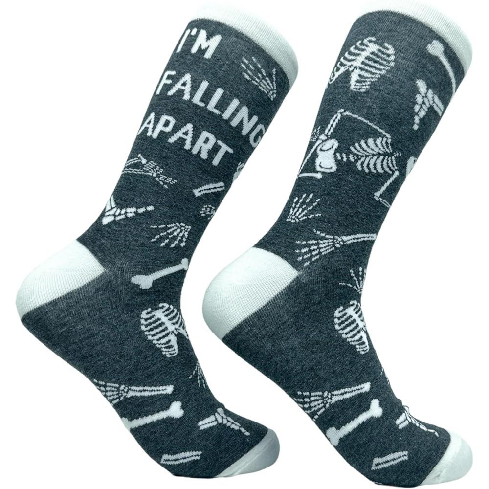 imageCrazy Dog TShirts Mens Halloween Socks Funny Spooky October Fall FootwearFalling Apart