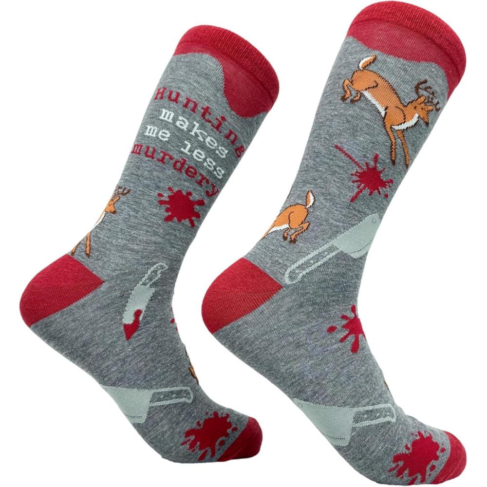 imageCrazy Dog TShirts Mens Halloween Socks Funny Spooky October Fall FootwearHunting Murdery