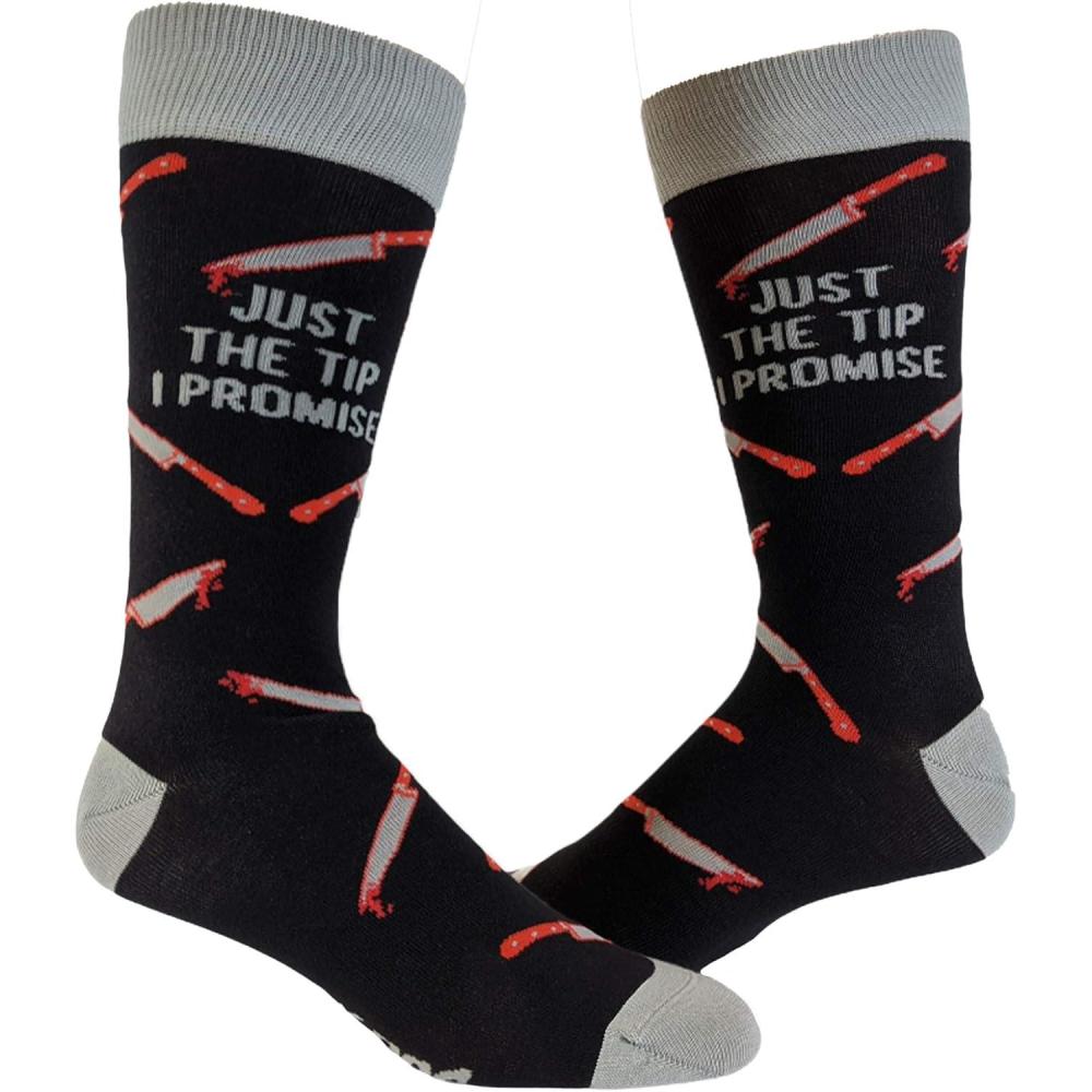 imageCrazy Dog TShirts Mens Halloween Socks Funny Spooky October Fall FootwearJust the Tip