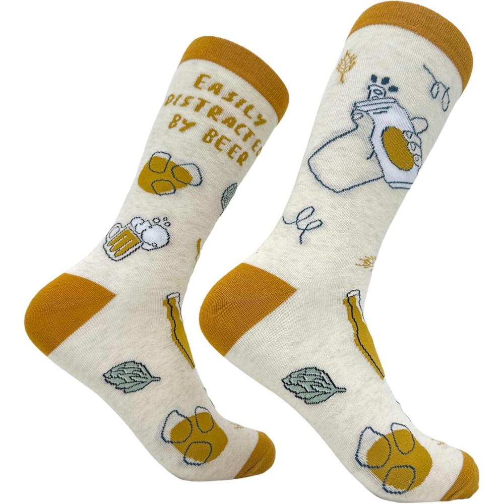 imageCrazy Dog TShirts Mens Halloween Socks Funny Spooky October Fall FootwearMulti Beer
