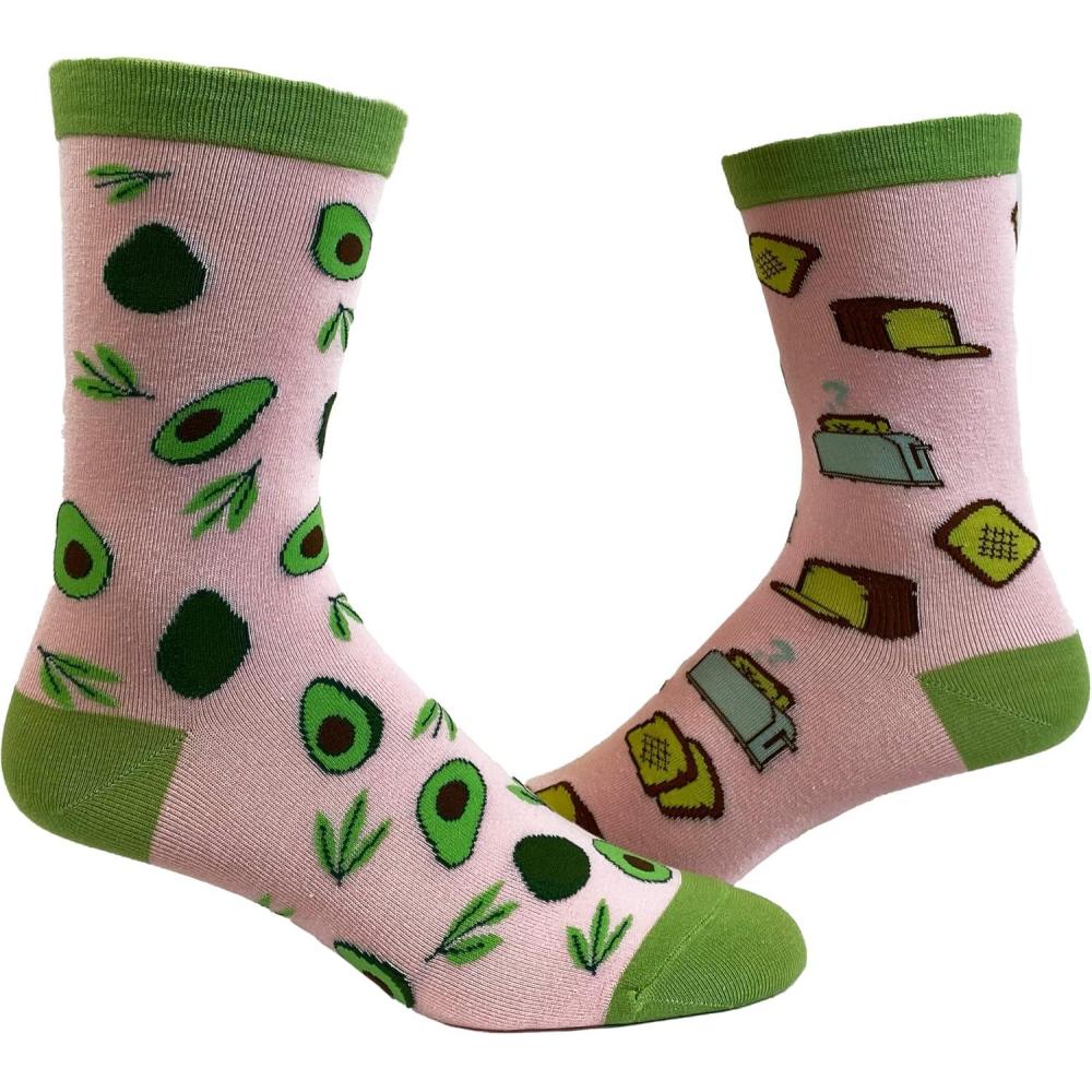 imageCrazy Dog TShirts Womens Avocado Toast Socks Funny Millenial Breakfast Bread Graphic Novelty Footwear