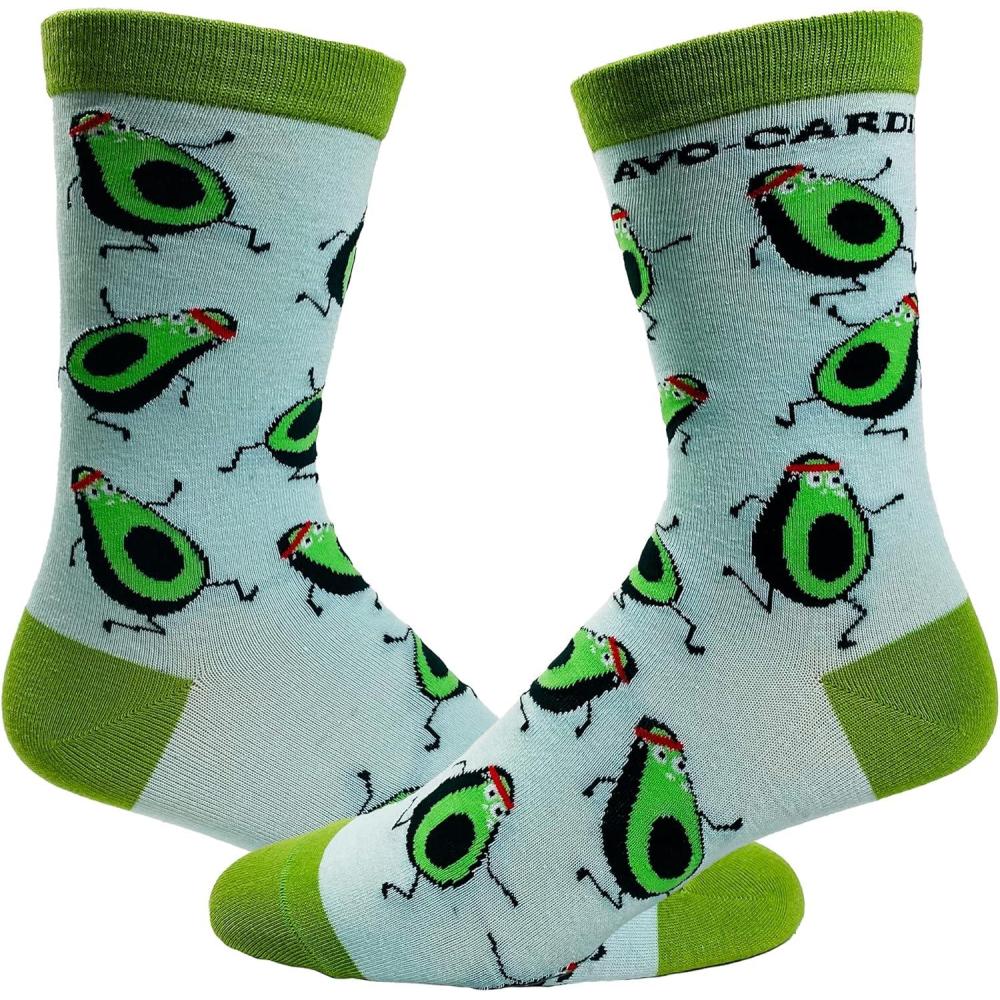imageCrazy Dog TShirts Womens Avocardio Socks Funny Avocado Fitness Healthy Fats Novelty Workout Footwear