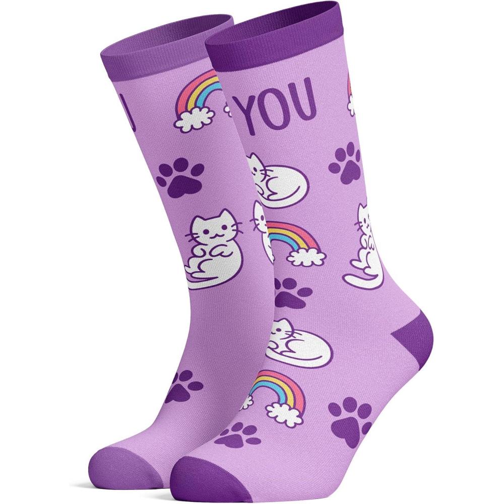 imageCrazy Dog TShirts Womens Be You Socks Funny Pet Cat Lover Cute Kitty Rainbow Novelty Footwear