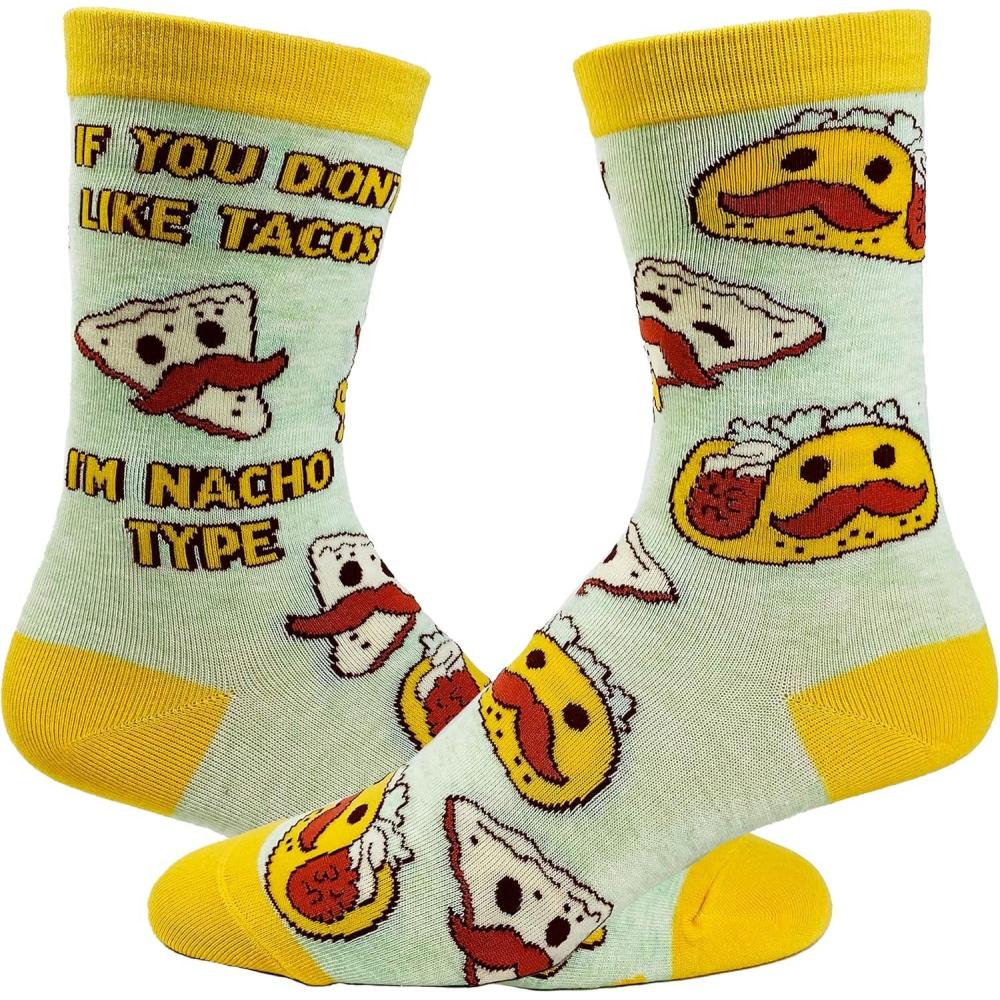 imageCrazy Dog TShirts Womens If You Dont Like Tacos Im Nacho Type Socks Funny Mexican Food Cinco De Mayo Footwear